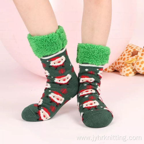 Customized Non-slip Sherpa-lined Winter Slipper Socks